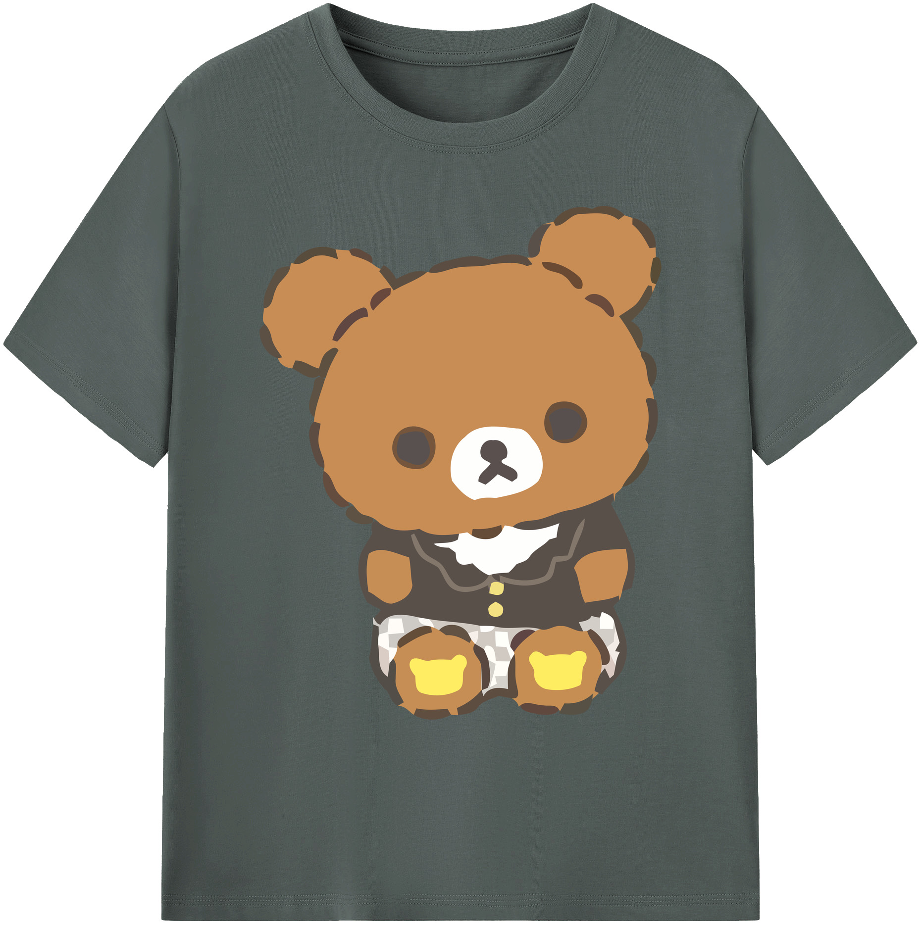 （画像用） リラックマ リラックマ キイロイトリ Rilakkuma Korilakkuma Kiiroitori 綿100％ メンズ半袖Tシャツ｜肌触りやわらか＆通気性